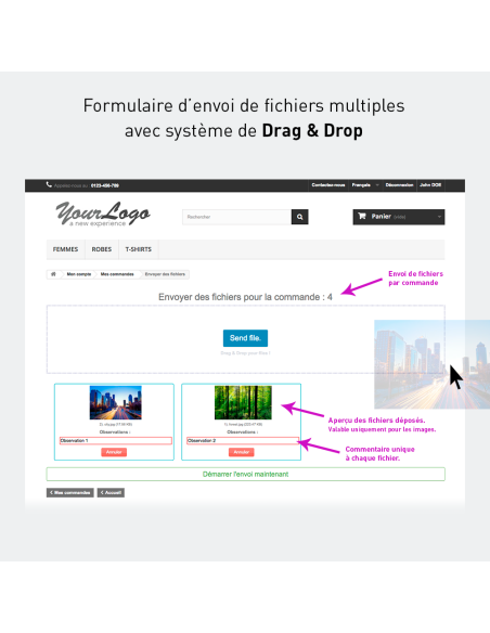 Upload files by customer