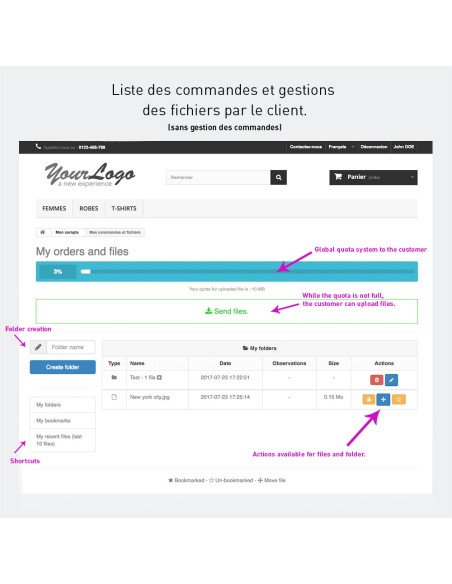 Upload files by customer