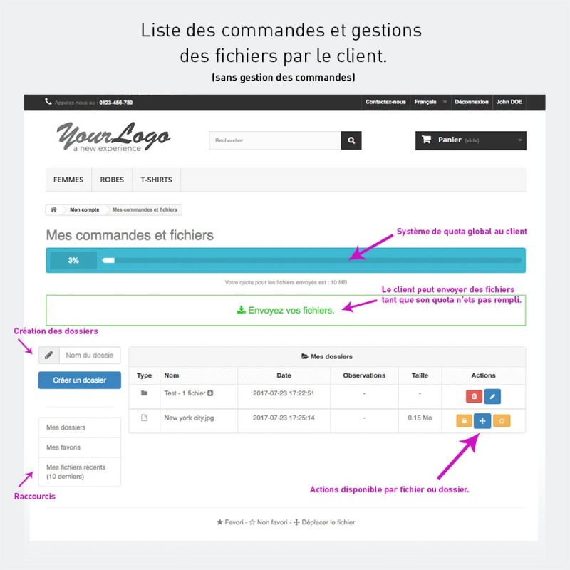 Upload files by customer