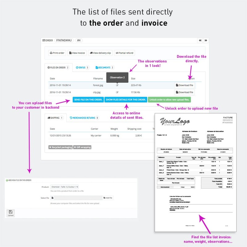Upload files by customer
