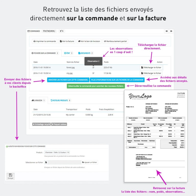 Upload files by customer