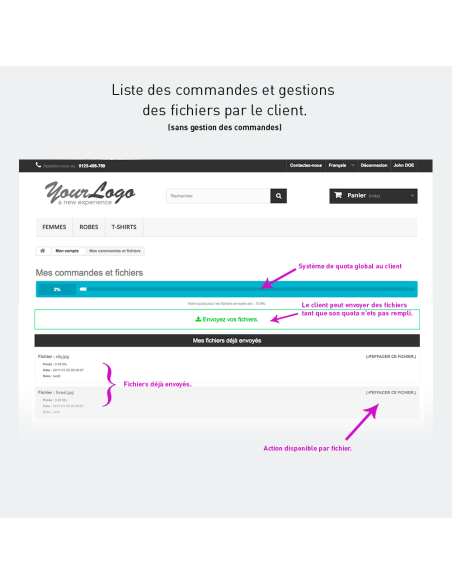 Upload files by customer