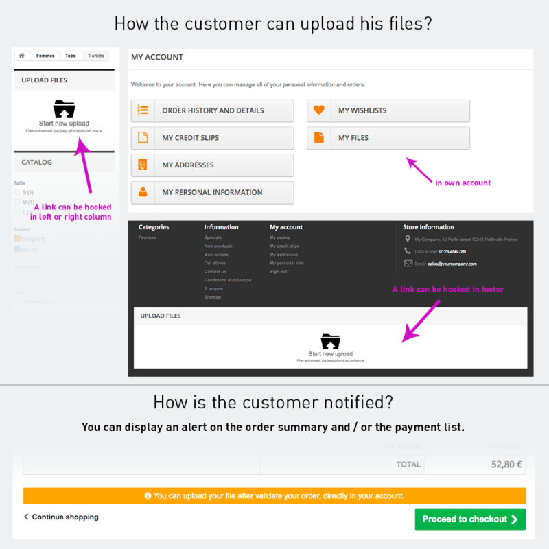 Upload files by customer