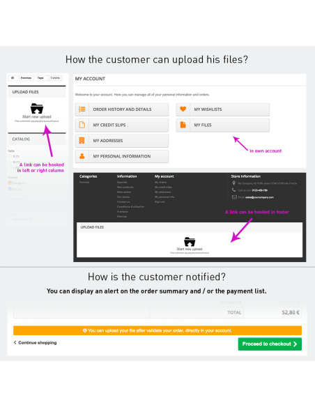 Upload files by customer
