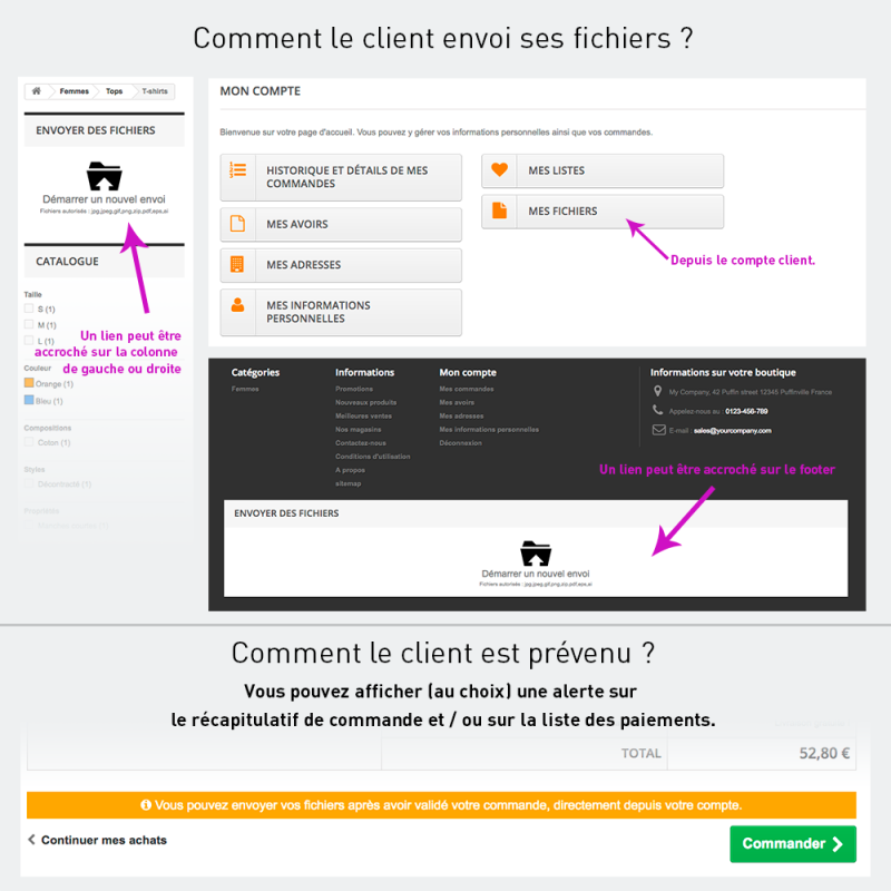 Upload files by customer