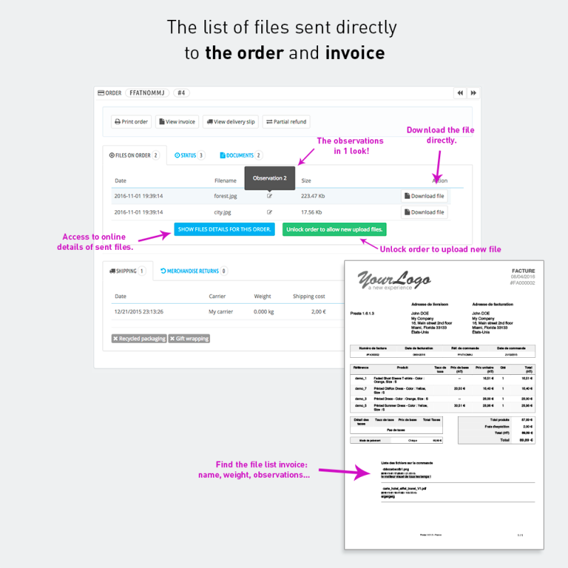 Upload files by customer