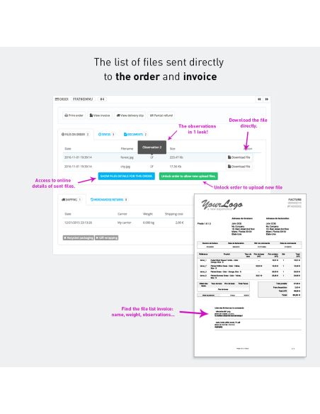 Upload files by customer