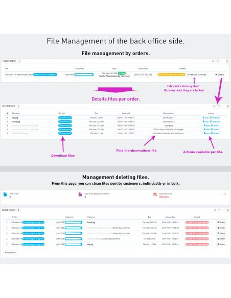 Upload files by customer