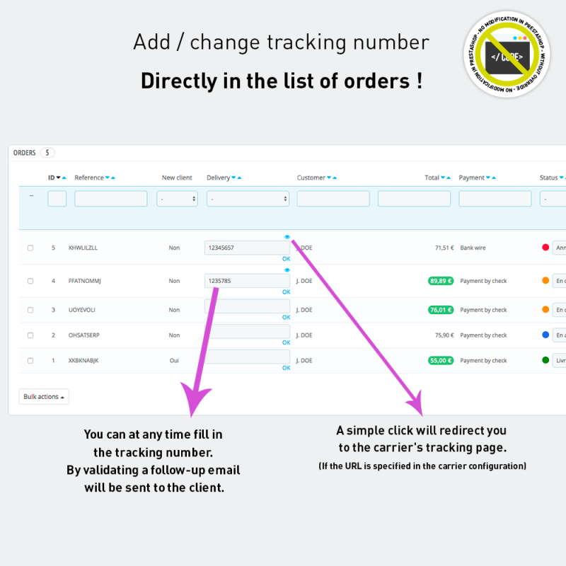 Plus d'infos sur les commandes