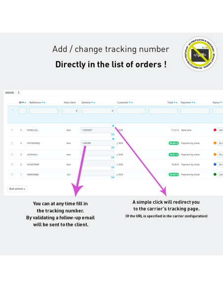 Plus d'infos sur les commandes