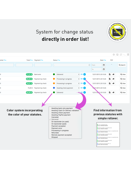 Plus d'infos sur les commandes