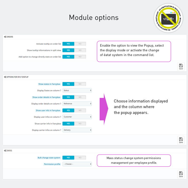 Plus d'infos sur les commandes