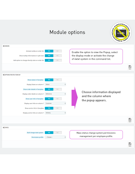 Plus d'infos sur les commandes
