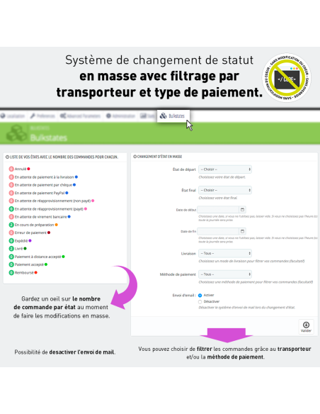 Plus d'infos sur les commandes